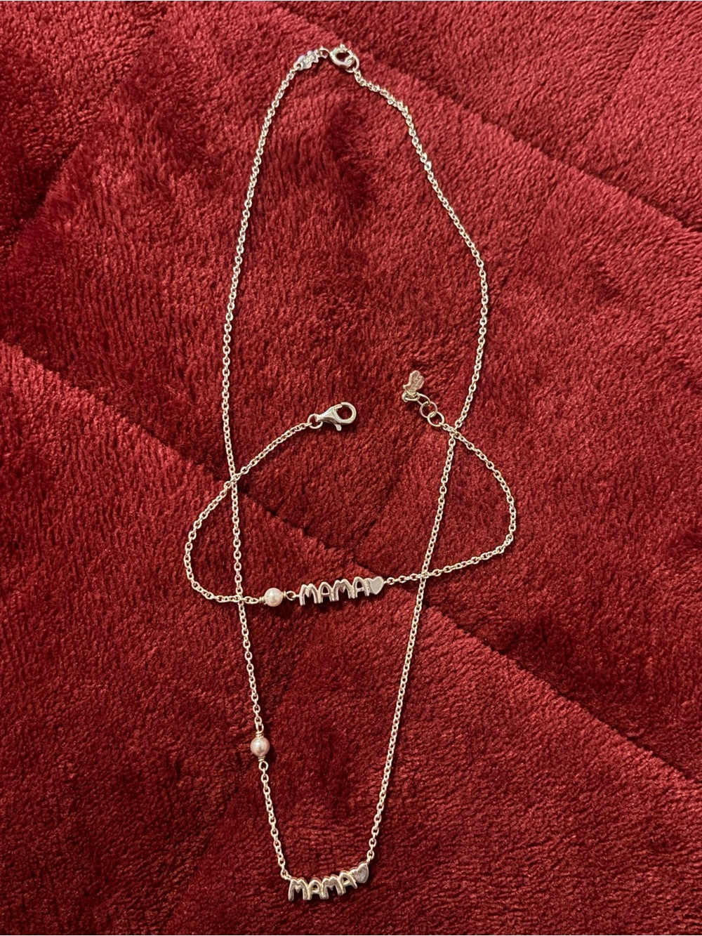 Sterling Silver "MAMA" Layered Necklace - Silver Tous